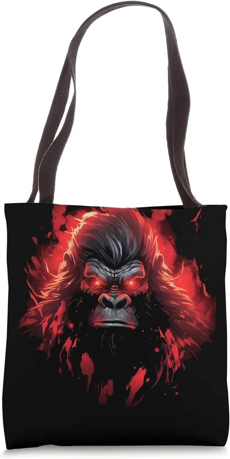 Gothic Ape Satanic Gorilla Goth Occult Wicca Creepy Primate Tote Bag