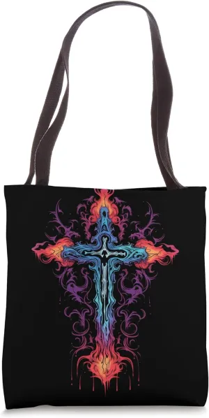 Gothic Cross Goth Punk Occult Religion Aesthetic Tote Bag
