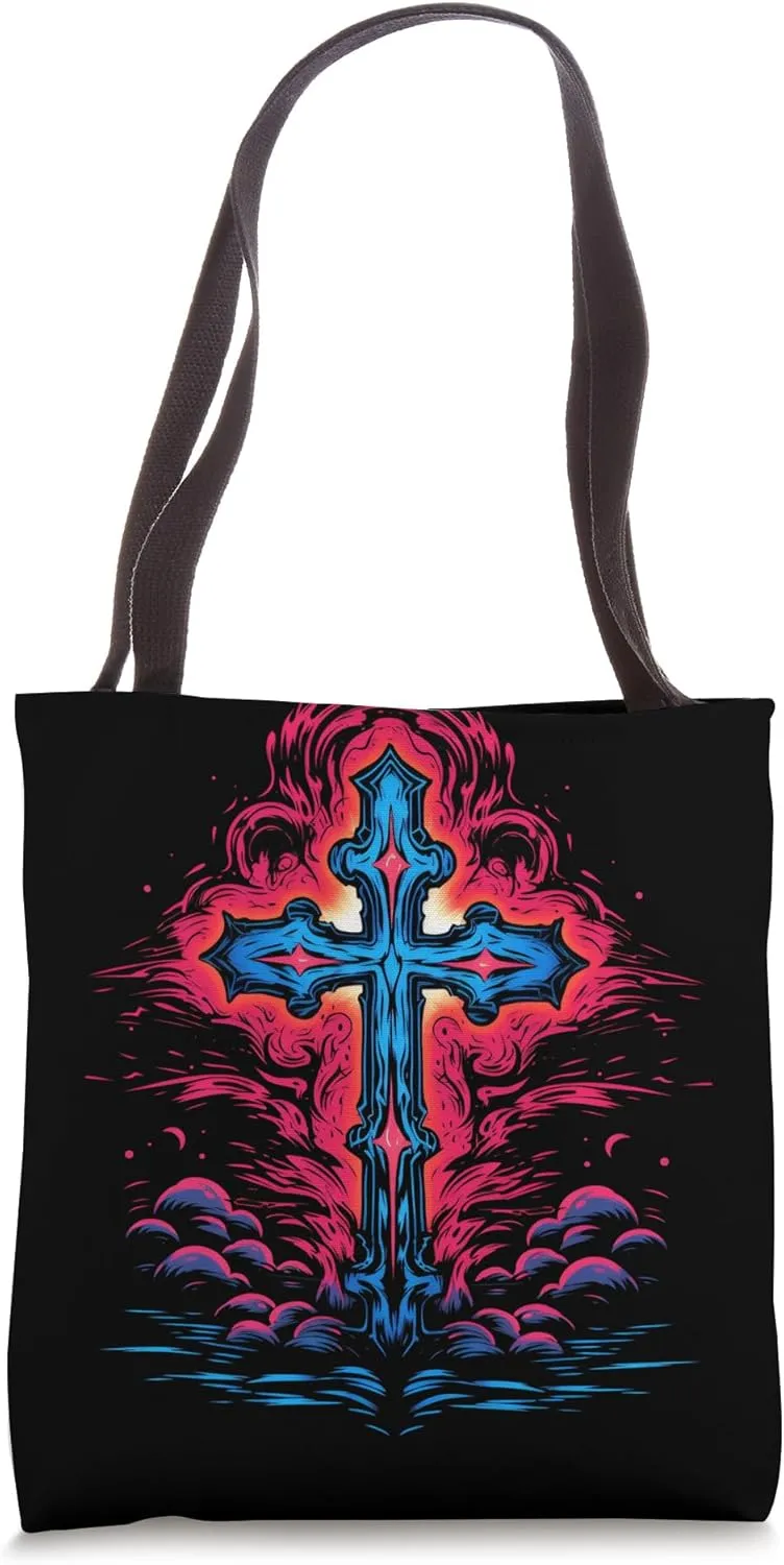Gothic Cross Goth Punk Occult Religion Aesthetic Tote Bag