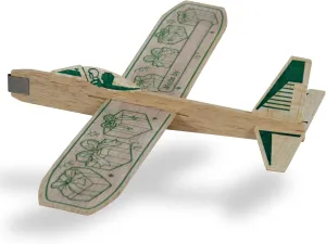 Guillow's 12" Balsa Glider Planes: Happy Birthday - 6 Pack Bundle - Flying Airplane Building Kit, Assemble & Decorate Wooden Gliders, Party Craft Kids Ages 8 