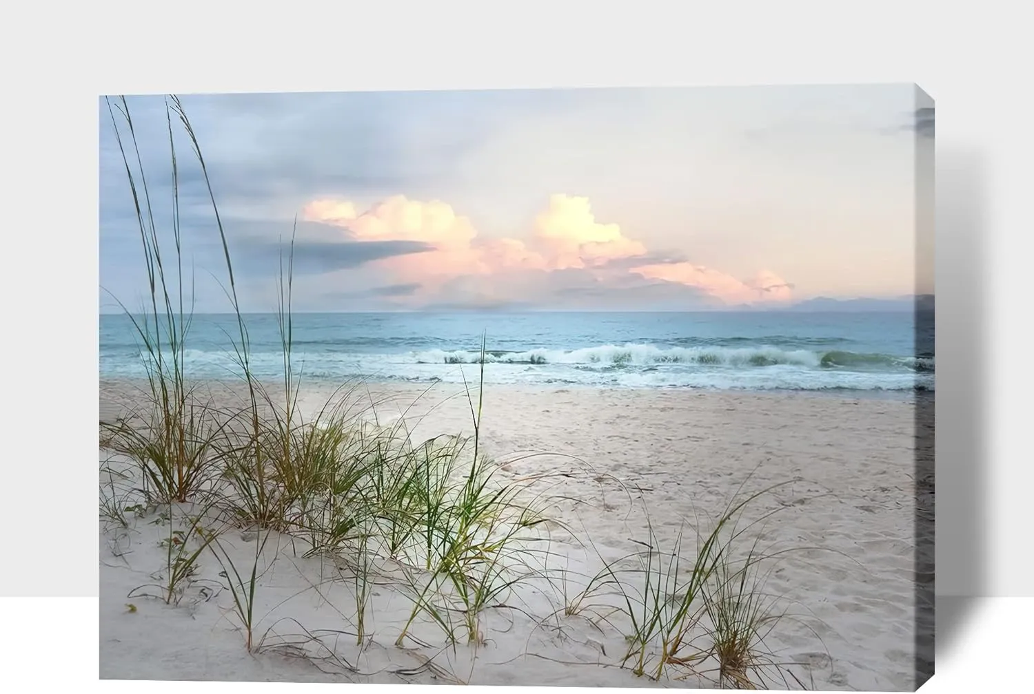 GUTTATY Beach Canvas Wall Art, Ocean Pictures Coastal Art Painting for Living Room Wall Decoration, Sea Poster Seascape Art Framed Canvas Print for Room Home Office Wall Decor (12x18 Inches)