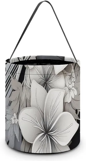 Halloween Tote Bags, Intricate Flowers Pattern Print Trick Or Treat Bags Halloween Candy Bags Halloween Party Bags