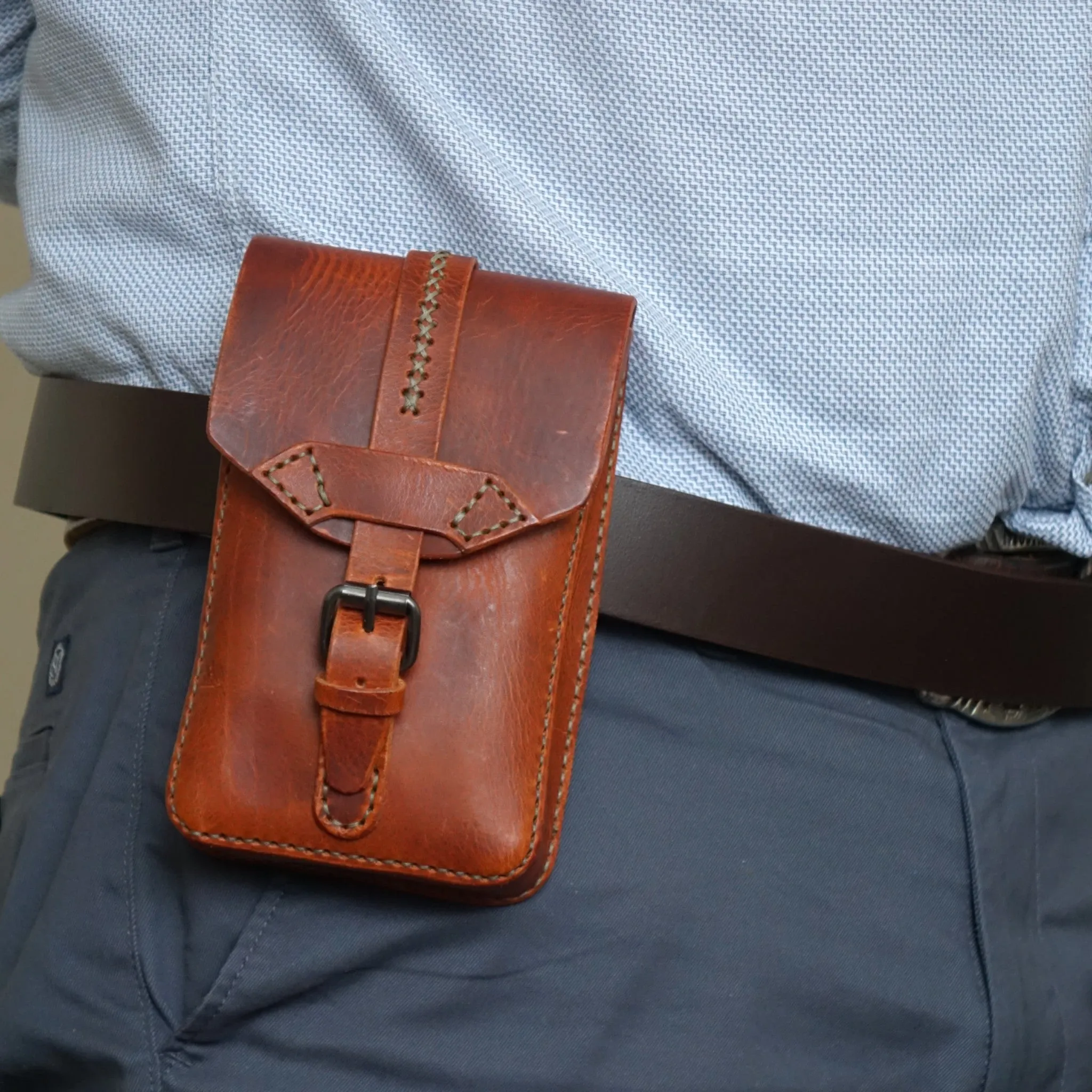 Handmade Leather Waist Bag- Belt Bag
