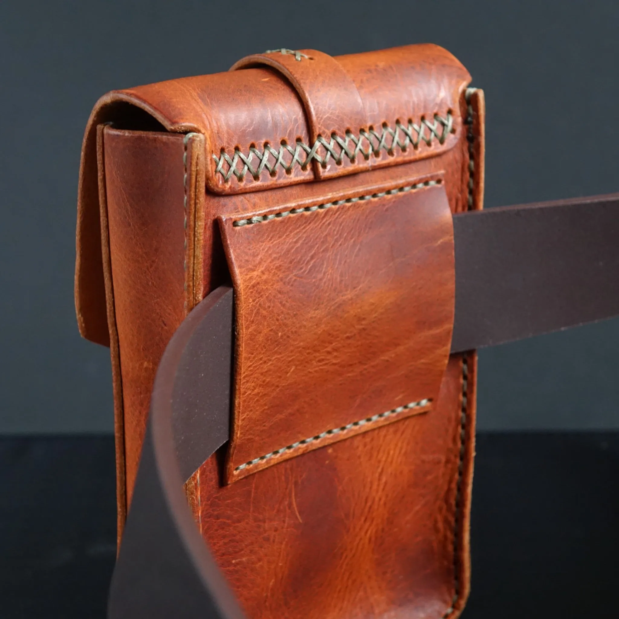 Handmade Leather Waist Bag- Belt Bag