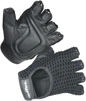 Hatch Mesh-Back Fingerless Gloves, Black, Medium, Ideal for Wheelchair Users, Increases Grip, Reinforced Foam Padding for Comfort, Adjustable Closure, Open-Fingers for Ventilation