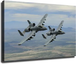 HD canvas print- A-10 Warthog Aircraft Military U.S. Air F*orce Aircraft Picture poster wall art creative decoration suitable for living room office kitchen home decoration (12x18inch-Farmed)
