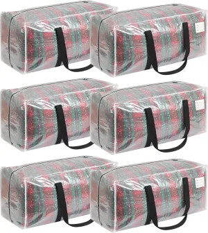 Heavy Duty Moving Bags, 6 Pack with Full Wrap Carry Handles and Double Zippers, 27 Gallon- 200lbs Large Storage Bins，with Labeled Window for Clothing, Bedding Storage, Packing Bags for Moving