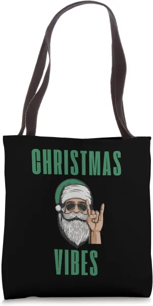 Heavy Metal Santa Clause Christmas Vibes Tote Bag