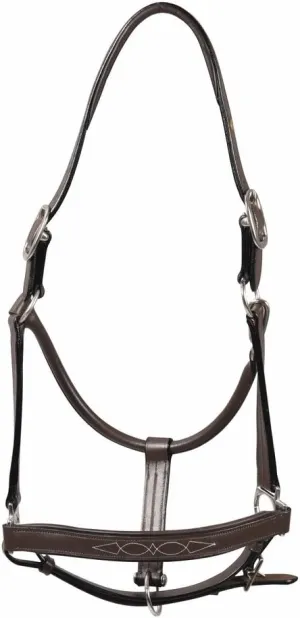 Henri de Rivel Pro Fancy Padded Rolled Throat Triple Stitched Halter - Havana - Cob