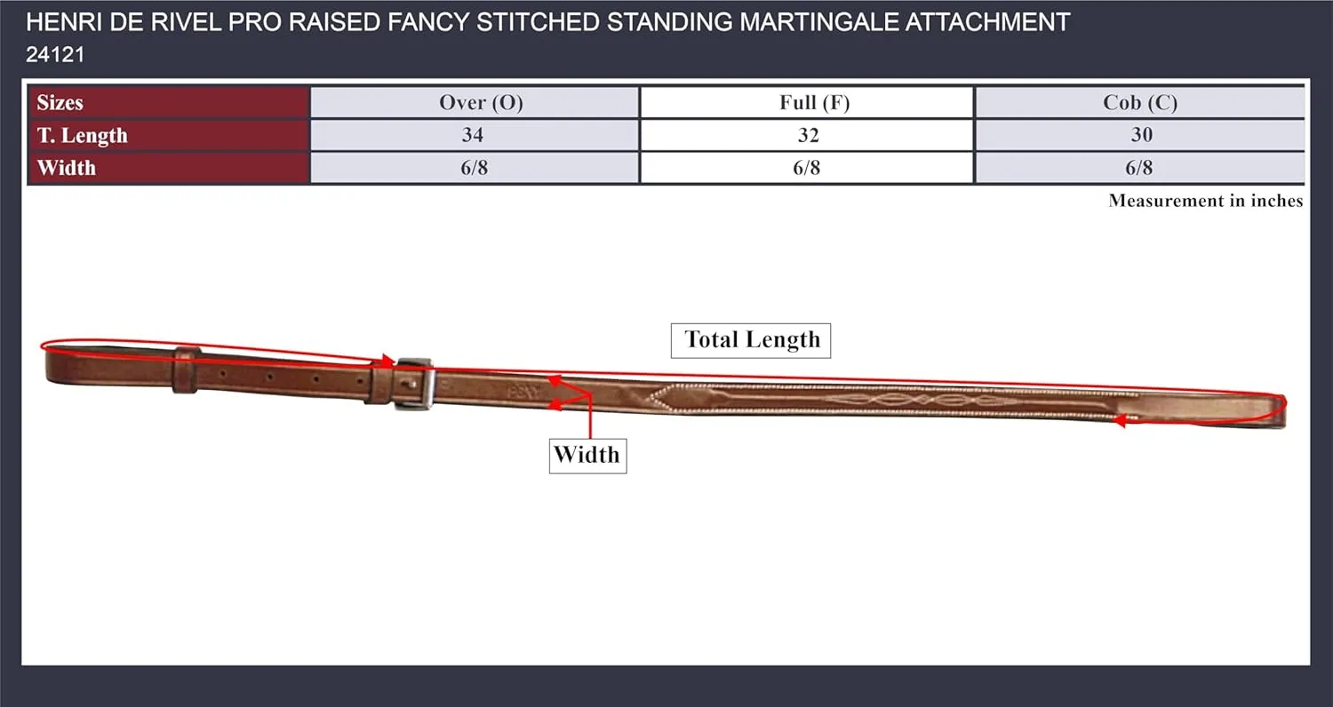 Henri de Rivel Pro Raised Fancy Stitched Martingale Attachment
