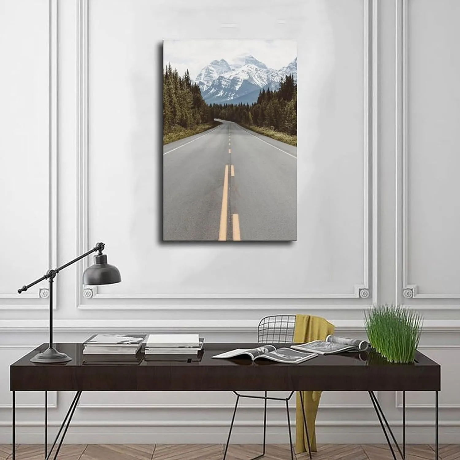 HEOVI Highway Road, Forest Landscape Road, Mountain Highway Photography Living Room Bedroom Canvas Wall Art Print Poster For Home School Office Decor Unframe-style 20x30inch(50x75cm)