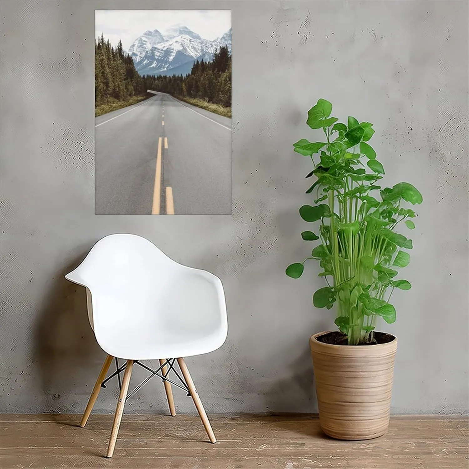 HEOVI Highway Road, Forest Landscape Road, Mountain Highway Photography Living Room Bedroom Canvas Wall Art Print Poster For Home School Office Decor Unframe-style 20x30inch(50x75cm)