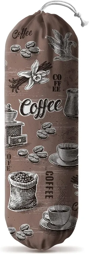 Hglian Grocery Plastic Bag Holder Dispenser, Larger Plastic Bags Organizer, Garbage Trash Bags Storage Keeper, Kitchen Coffee Corner Gifts for Women Coffee Lovers