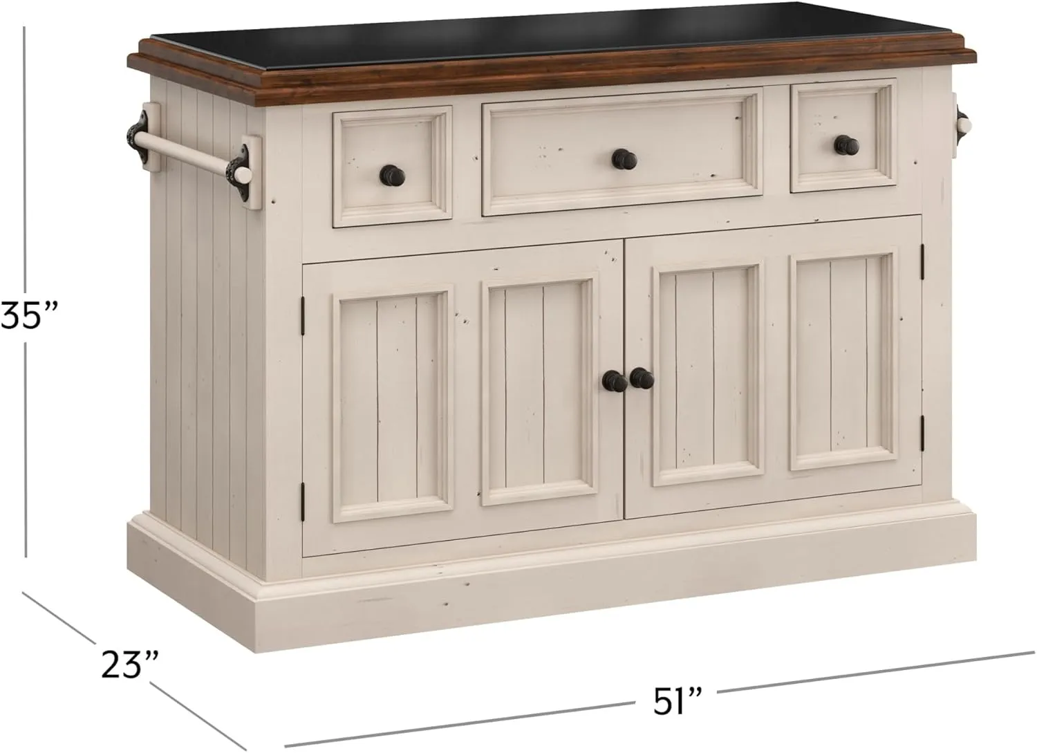 Hillsdale Tuscan Retreat ® Wood Kitchen Island, Country White