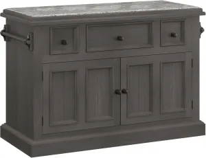 Hillsdale Tuscan Retreat ® Wood Kitchen Island with Granite Top, Wire Brush Gray