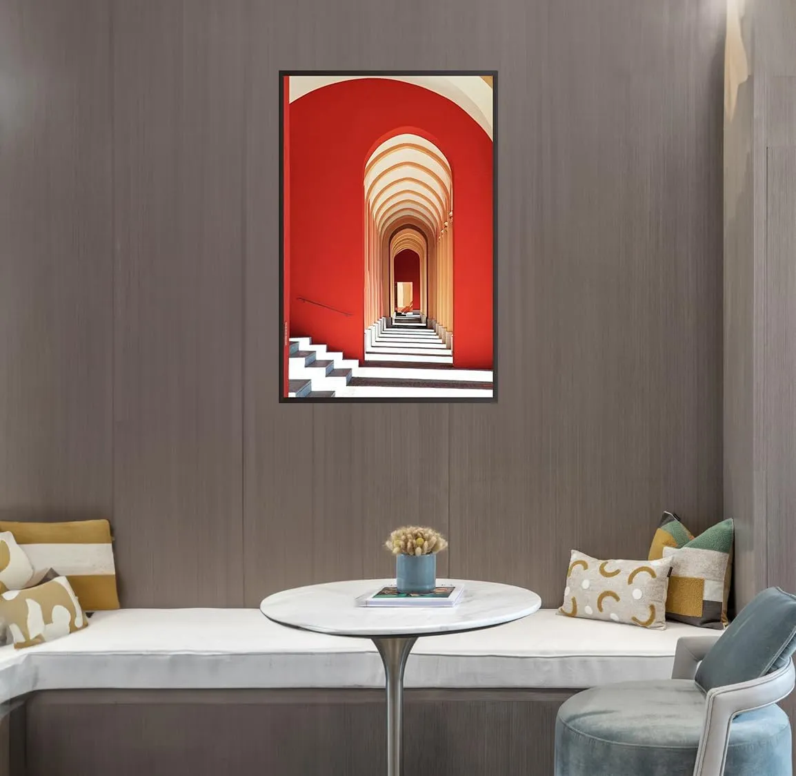 HollSun Art Framed Wall Art Room Decor Abstract Painting Canvas Space Extension Prints of Corridor Sense of Larger space Pictures posters for Living Room Wall Decorations for Living Room Bed Rom Bath Room (A, 16X24inch(40X60CM), Framed)
