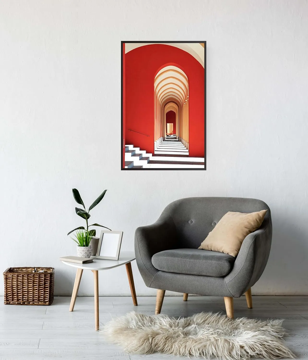 HollSun Art Framed Wall Art Room Decor Abstract Painting Canvas Space Extension Prints of Corridor Sense of Larger space Pictures posters for Living Room Wall Decorations for Living Room Bed Rom Bath Room (A, 16X24inch(40X60CM), Framed)