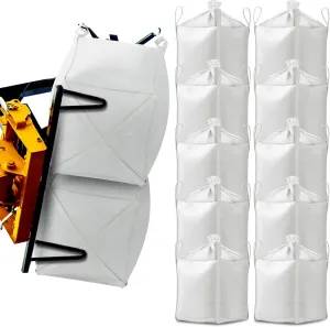 Hoolerry 10 Pcs FIBC Bulk Bag, 1.5 Ton 35" L x 35" W x 43" H 3300lbs Construction Dumpster Bag Heavy Duty Large Duffle Top Flat Bottom Woven Polypropylene Container for Sand Concrete Industrial