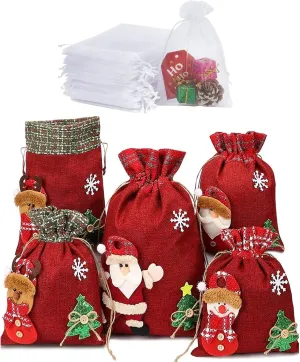 HRX Package 105pcs Easy Wrapping Christmas Gift Bags with Drawstring