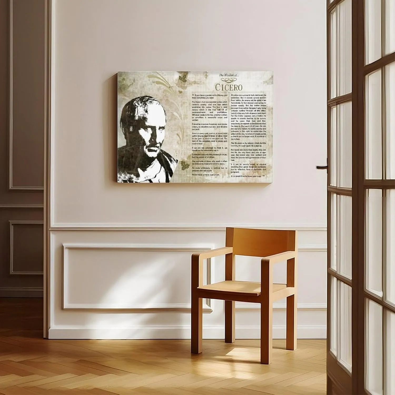 HSUTMEZ The Wisdom of Cicero - De Re Publica Philosophy Canvas Poster Wall Art Decor Print Picture Paintings for Living Room Bedroom Decoration 16x24inch(40x60cm)