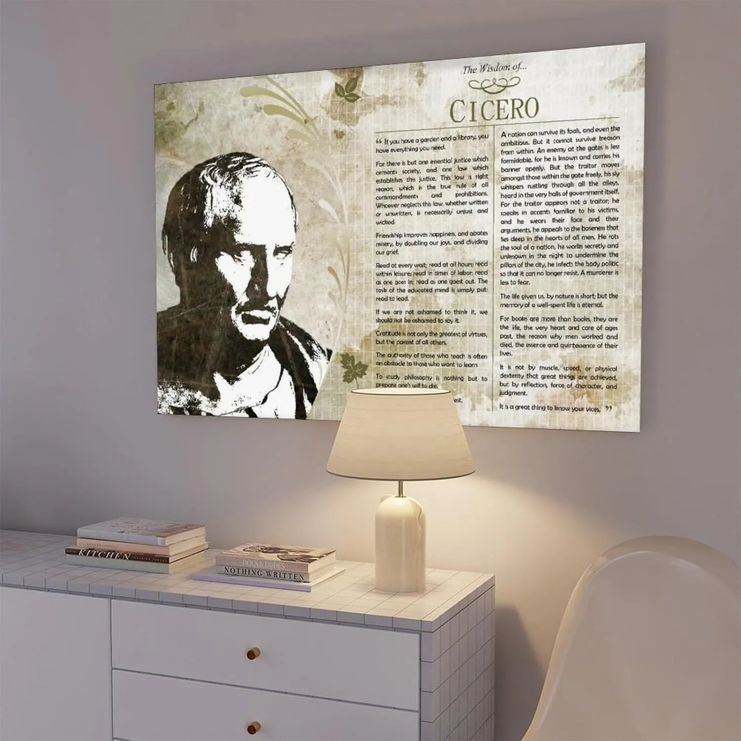 HSUTMEZ The Wisdom of Cicero - De Re Publica Philosophy Canvas Poster Wall Art Decor Print Picture Paintings for Living Room Bedroom Decoration 16x24inch(40x60cm)