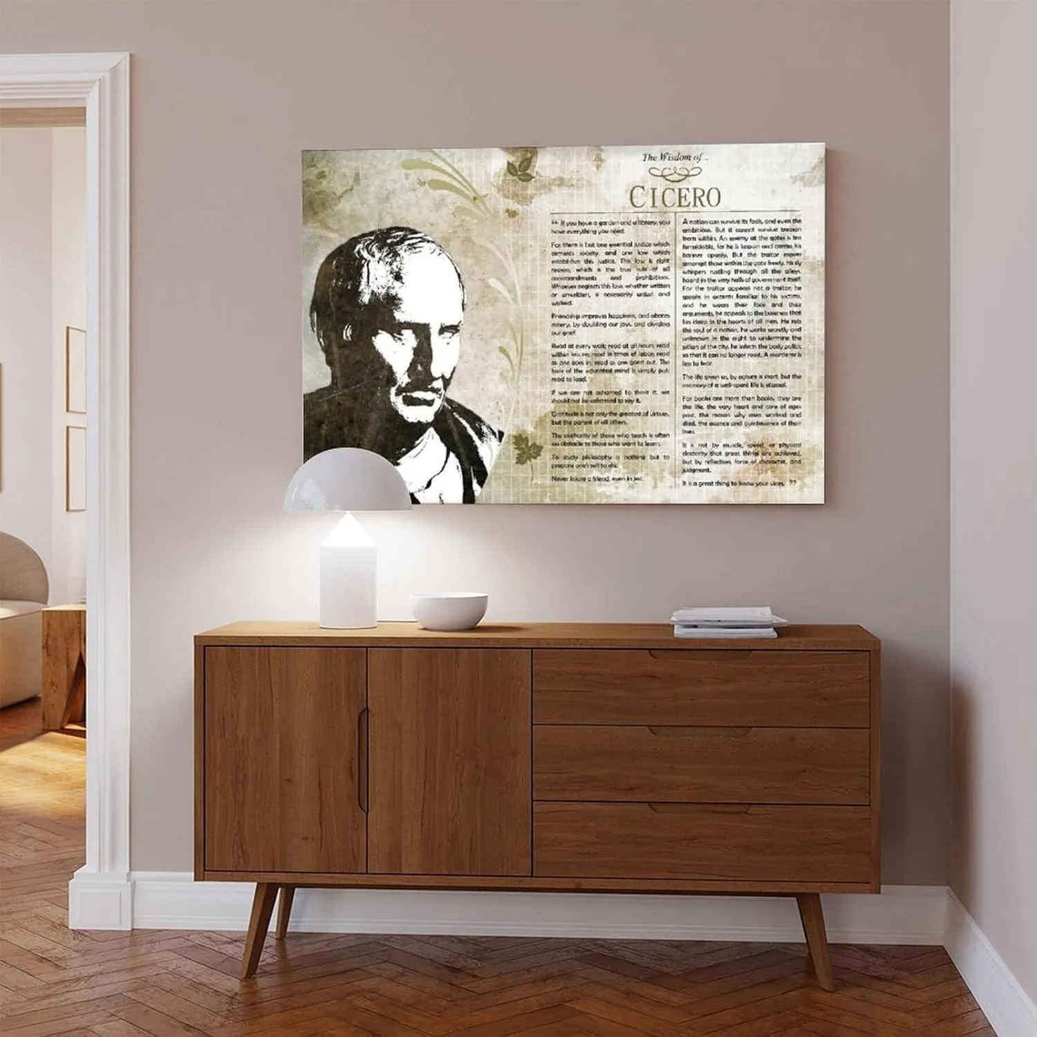 HSUTMEZ The Wisdom of Cicero - De Re Publica Philosophy Canvas Poster Wall Art Decor Print Picture Paintings for Living Room Bedroom Decoration 16x24inch(40x60cm)