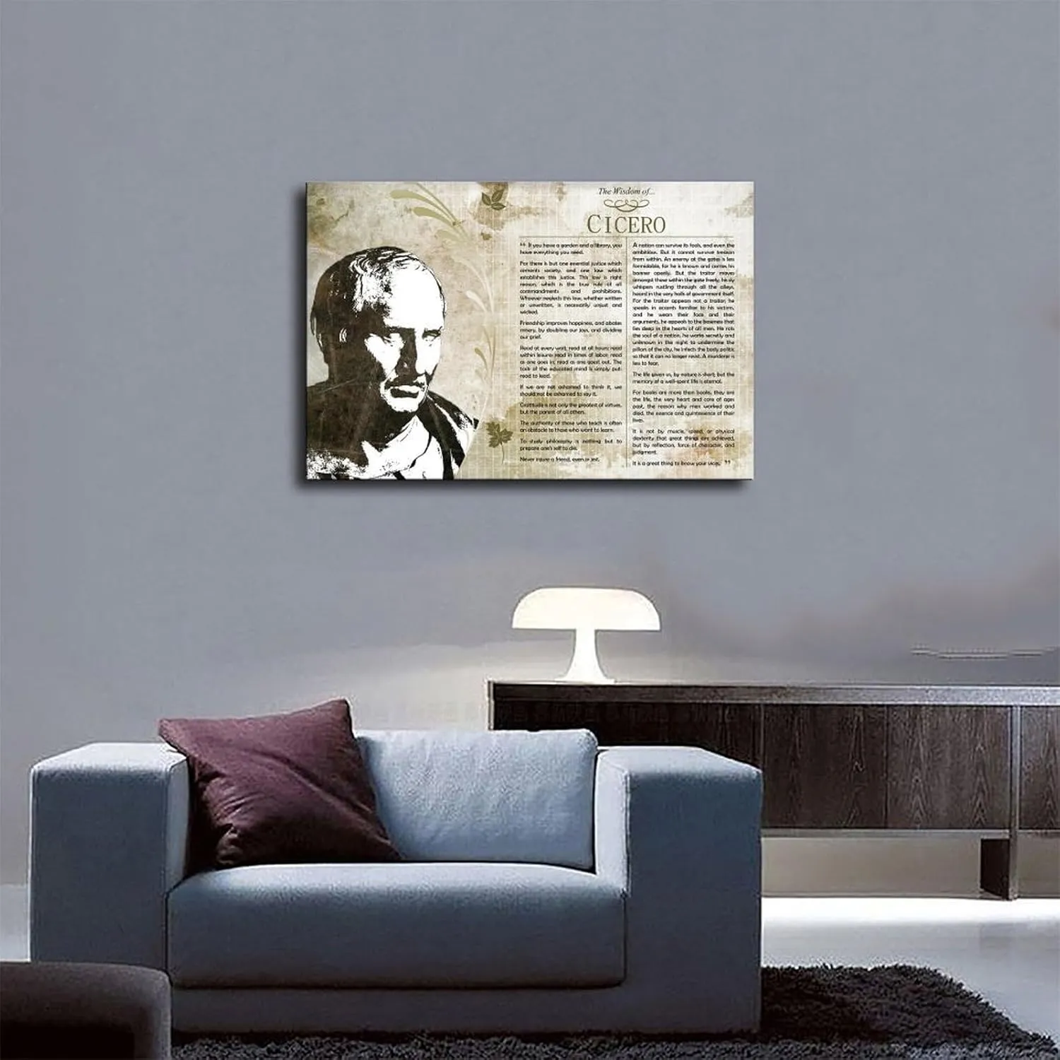 HSUTMEZ The Wisdom of Cicero - De Re Publica Philosophy Canvas Poster Wall Art Decor Print Picture Paintings for Living Room Bedroom Decoration 16x24inch(40x60cm)