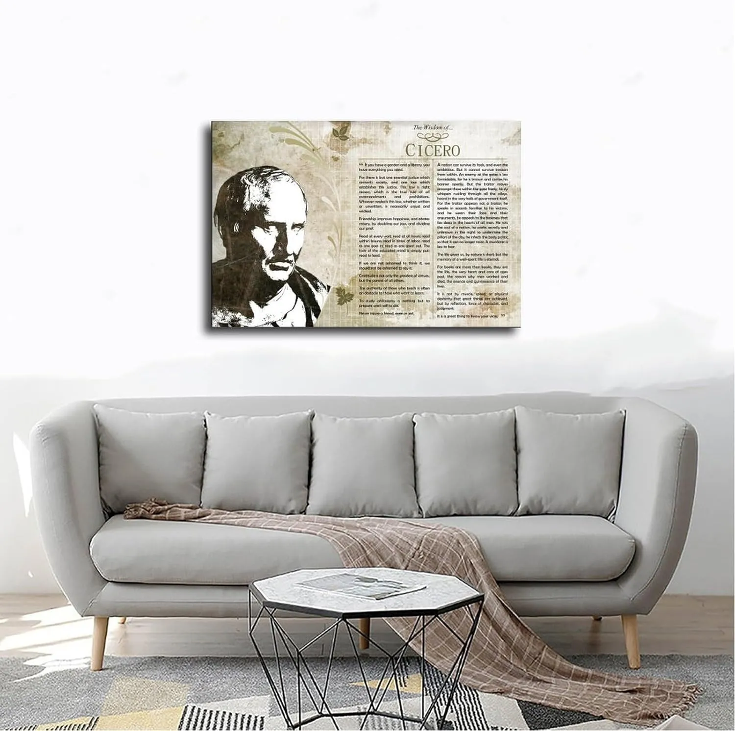 HSUTMEZ The Wisdom of Cicero - De Re Publica Philosophy Canvas Poster Wall Art Decor Print Picture Paintings for Living Room Bedroom Decoration 16x24inch(40x60cm)