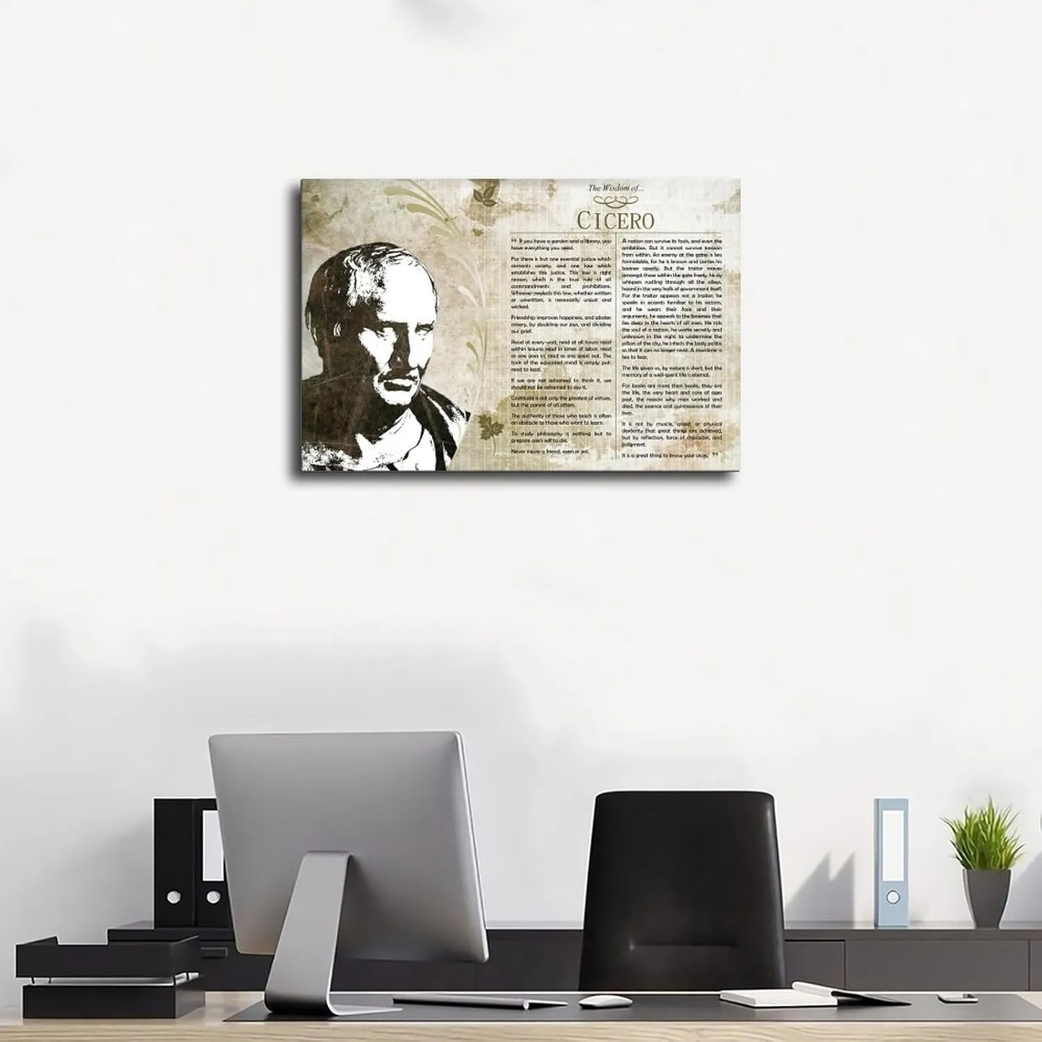 HSUTMEZ The Wisdom of Cicero - De Re Publica Philosophy Canvas Poster Wall Art Decor Print Picture Paintings for Living Room Bedroom Decoration 16x24inch(40x60cm)