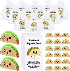 Huwena 50 Employee Appreciation Gifts for Coworkers Resin Emotional Positive Gift with Card Organza Bag for Office Employee Coworker Relationship Team (Taco)