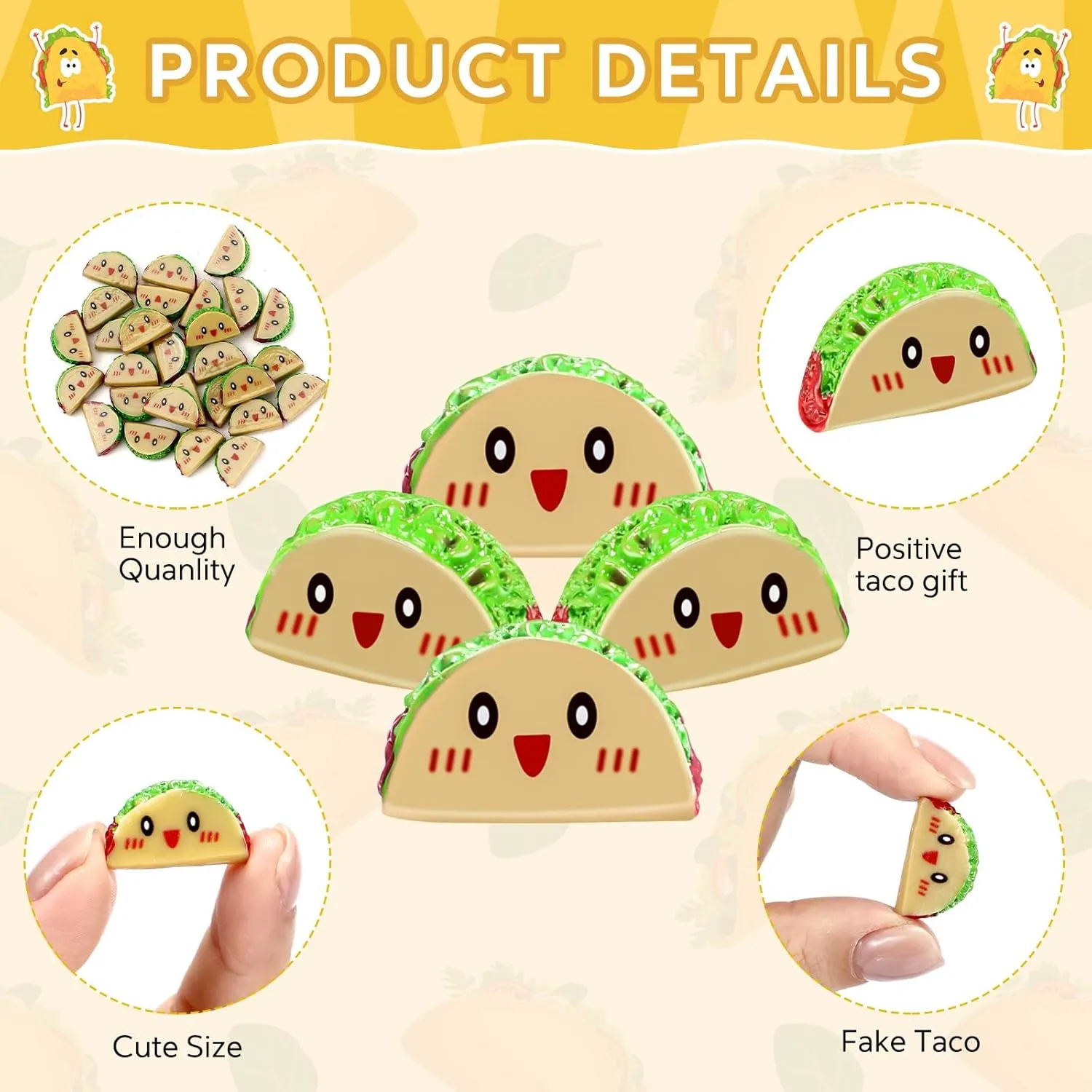 Huwena 50 Employee Appreciation Gifts for Coworkers Resin Emotional Positive Gift with Card Organza Bag for Office Employee Coworker Relationship Team (Taco)