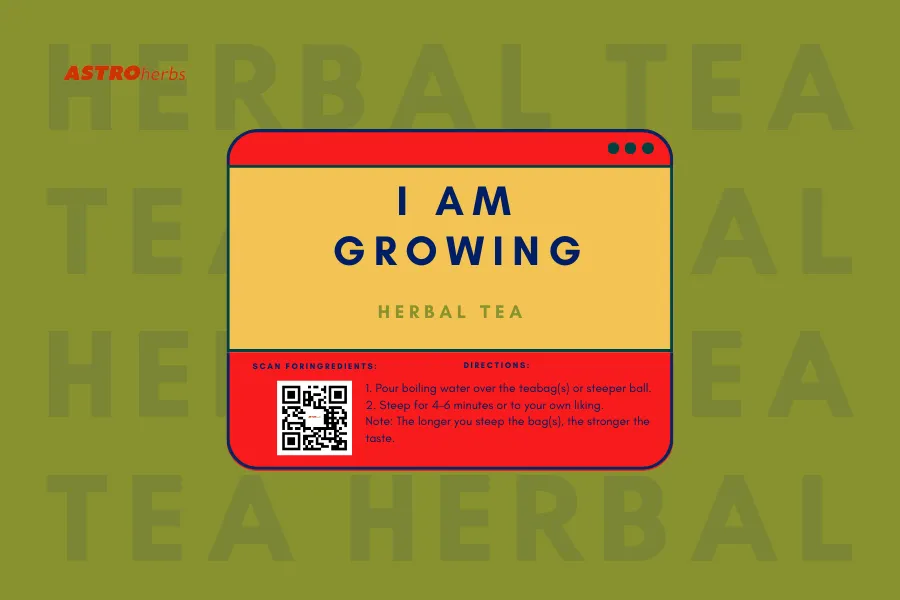 I Am Growing Herbal Tea: Hair Growth & Restoration (12 Tea Bags)