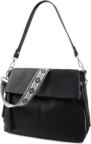 IBEE Large Hobo Crossbody Bags for Women Vegan Leather Crossbody Purse Womens Shoulder Bag with Multiple Zippers
