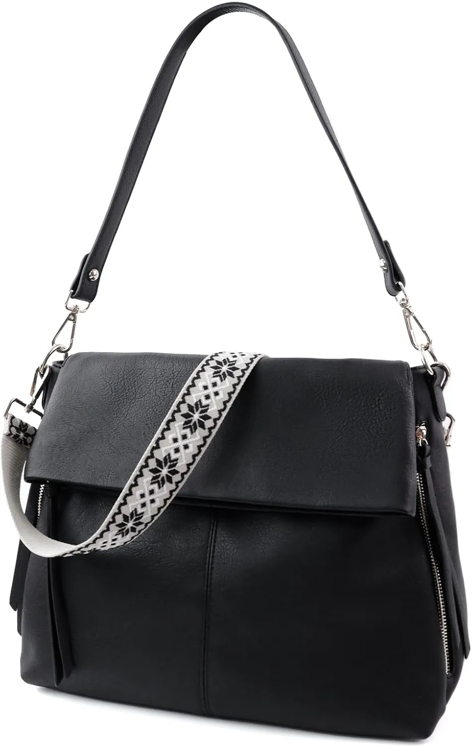IBEE Large Hobo Crossbody Bags for Women Vegan Leather Crossbody Purse Womens Shoulder Bag with Multiple Zippers