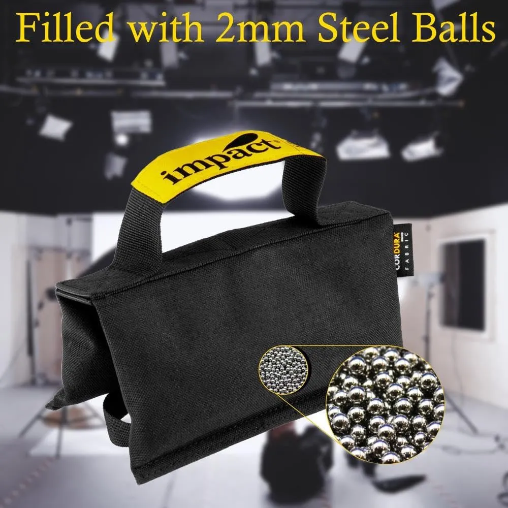 Impact Saddle Shot Bag - 5 lb Weight Bags for Light Stand Photography Video Equipment, Heavy Duty Saddlebag for Backdrop Stand, Photo Tripod, Canopy, Pop up Tent - Water-Resistant (Steel Balls Inside)