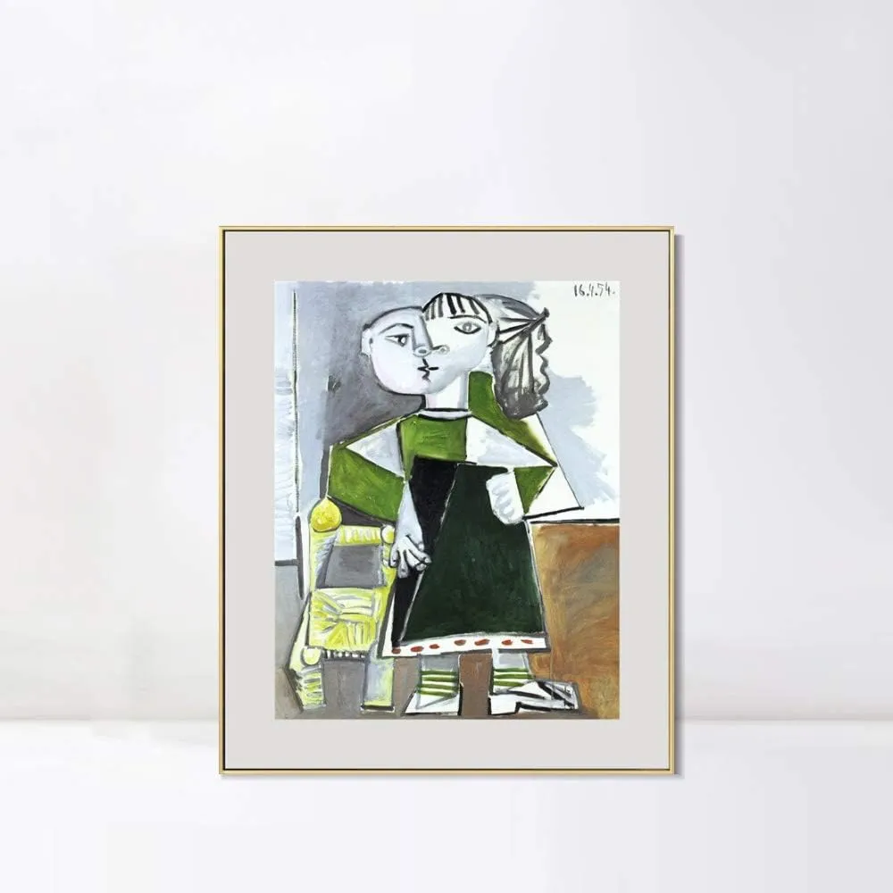 INVIN ART Framed Canvas Art 1954 Paloma debout by Pablo Picasso Wall Art Living Room Home Office Decorations(Aluminum Metal Champagne Frame with Mat & Glass,20"x24")