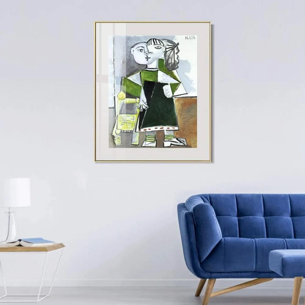 INVIN ART Framed Canvas Art 1954 Paloma debout by Pablo Picasso Wall Art Living Room Home Office Decorations(Aluminum Metal Champagne Frame with Mat & Glass,20"x24")