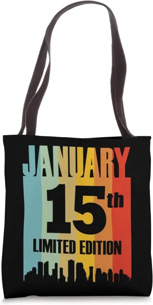 January 15 Limited Edition 15th Day Retro Vintage Tote Bag