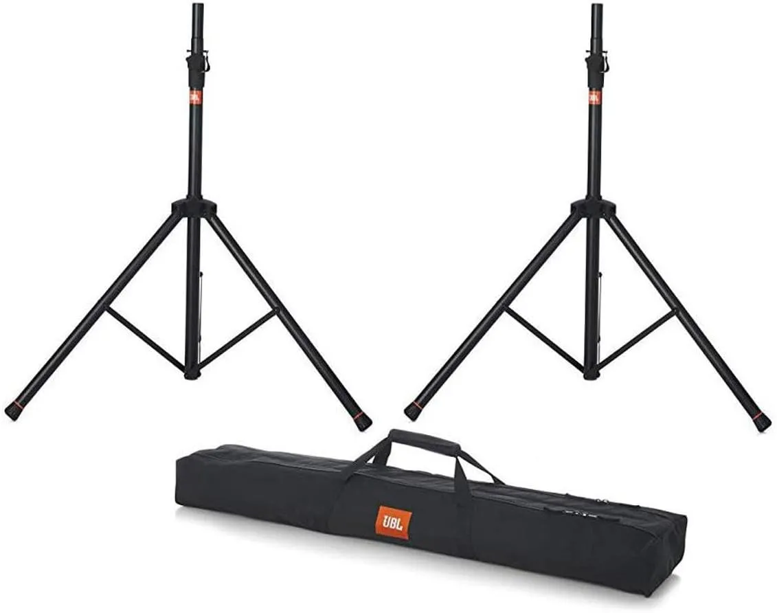 JBL Bags Standard Speaker Stand Set with Adjustable Height and Dual Diameter Pole, Includes (2) Speaker Stands and Carry Bag (JBLSPKSTMASET)