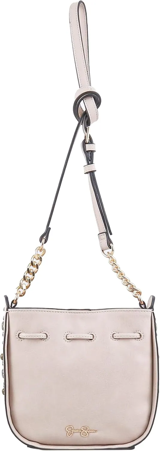 Jessica Simpson Calypso Drawstring Crossbody Bag, Stylish Purse with Adjustable Chain Strap