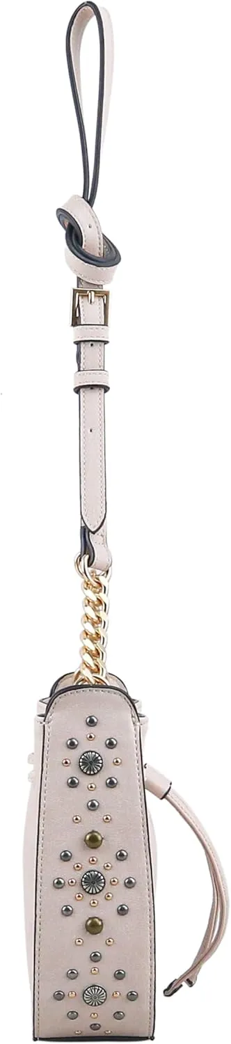 Jessica Simpson Calypso Drawstring Crossbody Bag, Stylish Purse with Adjustable Chain Strap