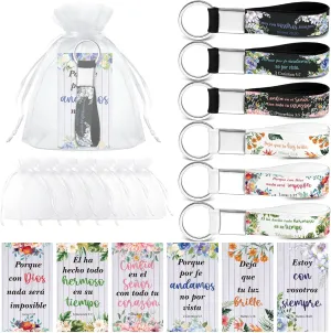 Jetec 60 Pcs Christian Gift Set - Religious Bible Verse Keychain, Bookmark, Bag for Father's Day Church Souvenir