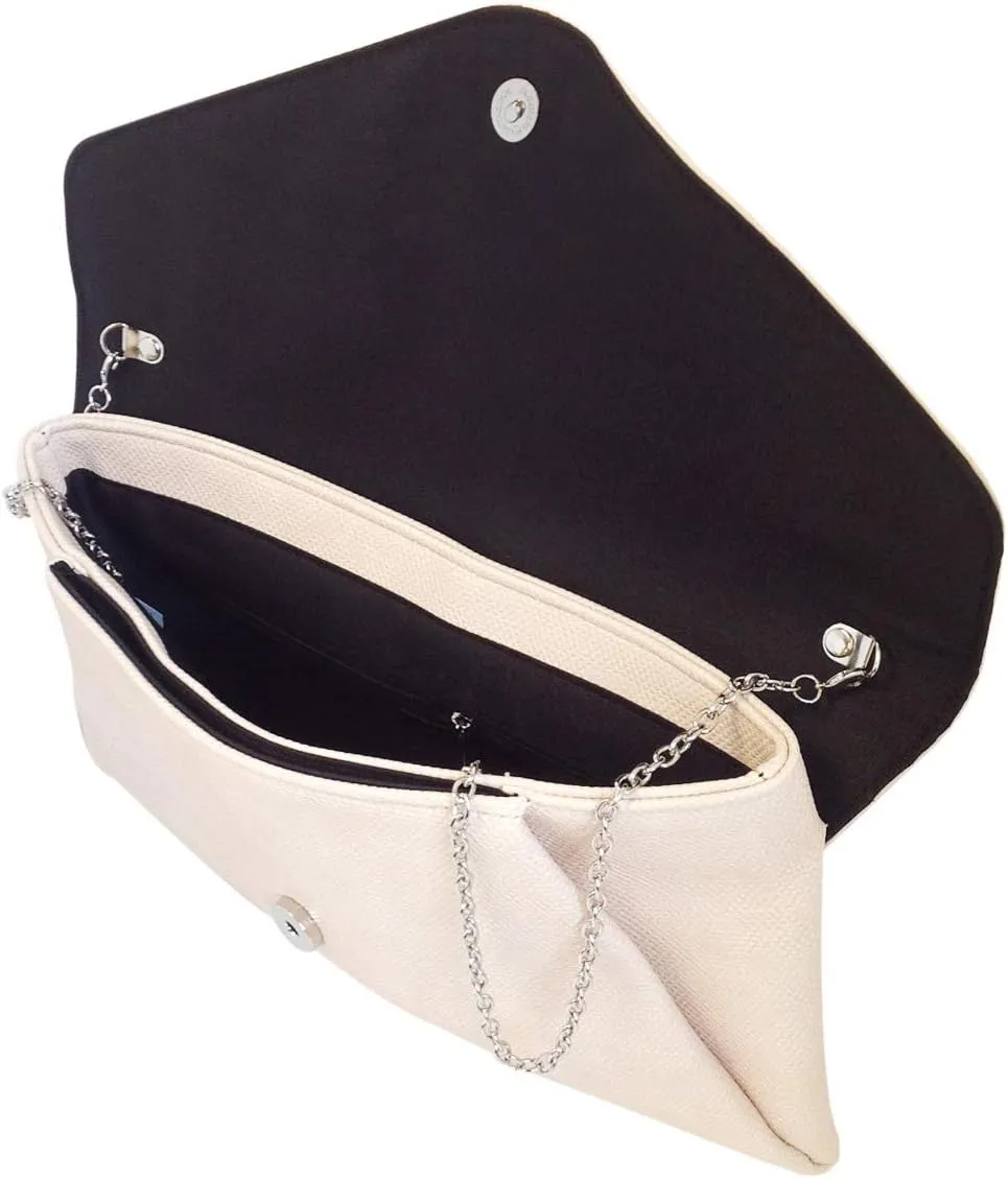 JNB Synthetic Leather Double Pocket Envelop Clutch