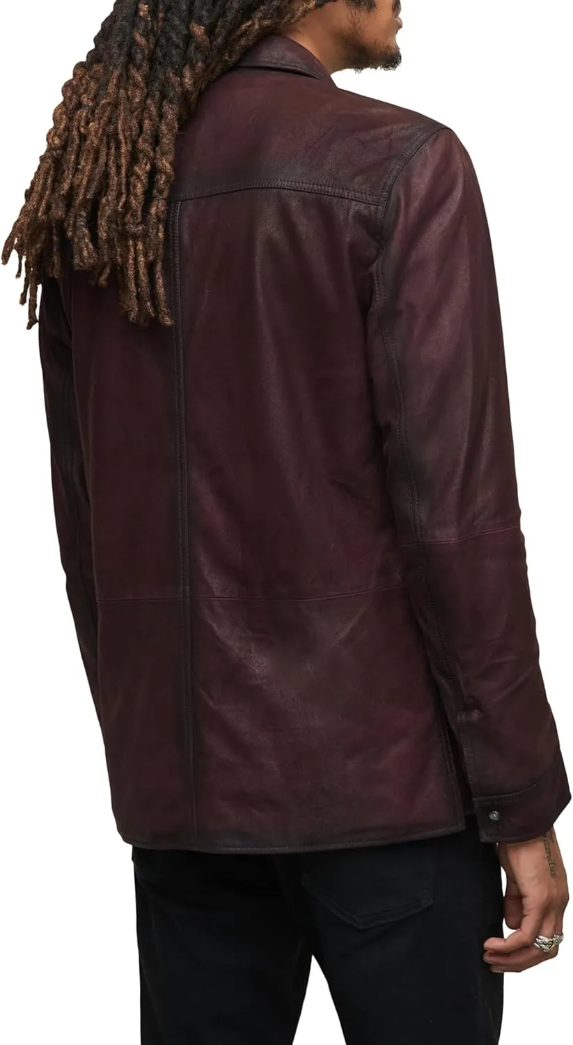 John Varvatos Men's Lionell Leather Shirt Jacket