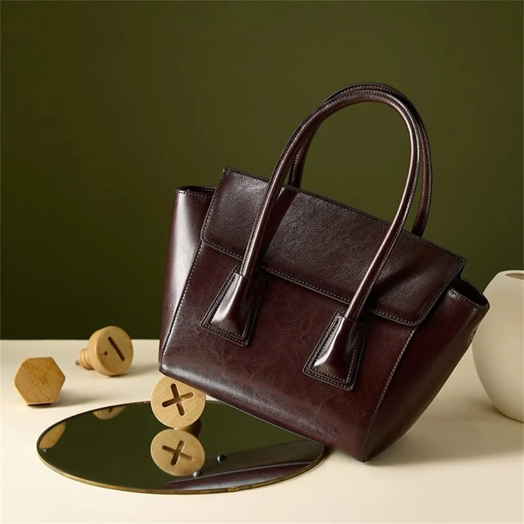 JSEIAJB Handbag Women's Large Capacity Leather Sigle Shoulder Tote Bag Daily Work Cross-body Wing Bag