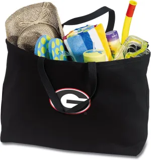 Jumbo Georgia Bulldogs Tote Bag or Large Canvas University of Georgia Shopping Bag