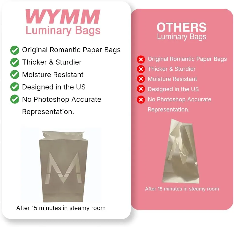 Just Married Light up Letters with Tea Lights Candles and Rose Petals Included - Luminary Paper Bags to be Used as Just Married Banner and Just Married Decorations for Your Loved One