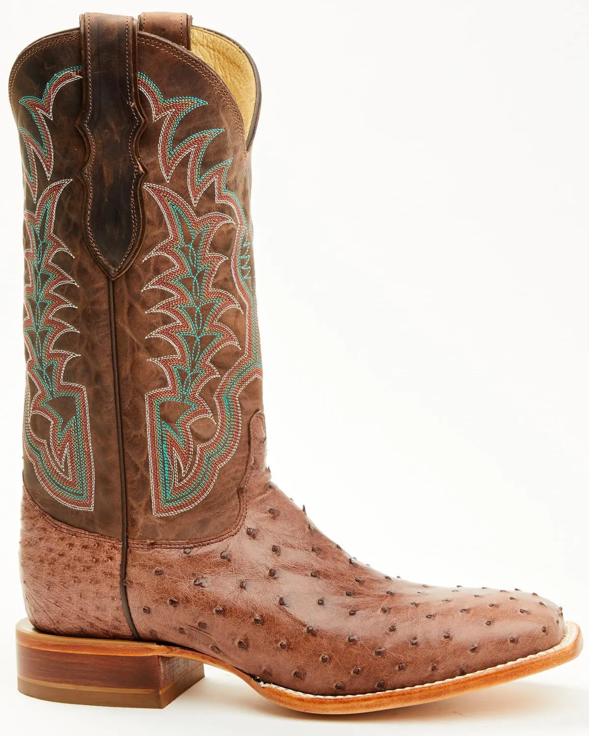Justin Men's Chisolm Exotic Ostrich Western Boot Broad Square Toe - Je8172
