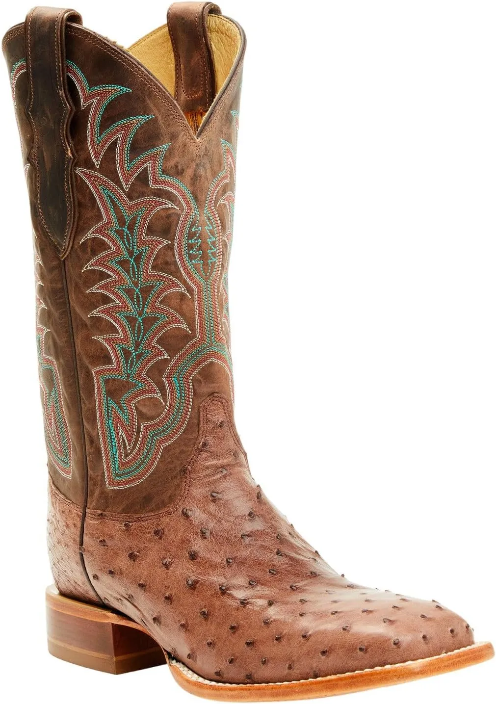 Justin Men's Chisolm Exotic Ostrich Western Boot Broad Square Toe - Je8172