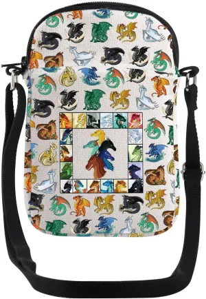 JYTAPP Wing Dragon Novel Print Crossbody Bag Darkstalker Gift Dragon Tribes Messenger Bag for Dragon Lover Adventure Seeker